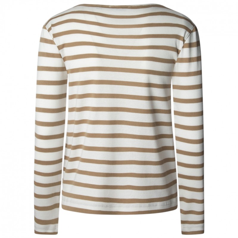 Striped ribbed Blouse Betty Beige Pepe jeans