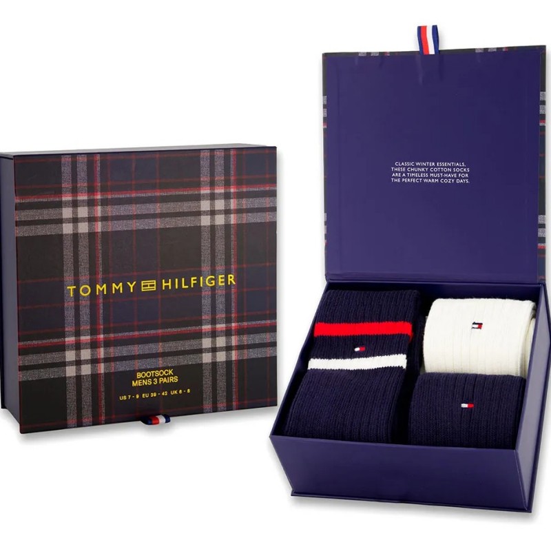 Κάλτσες 3pack giftbox bootsock Blue Tommy jeans