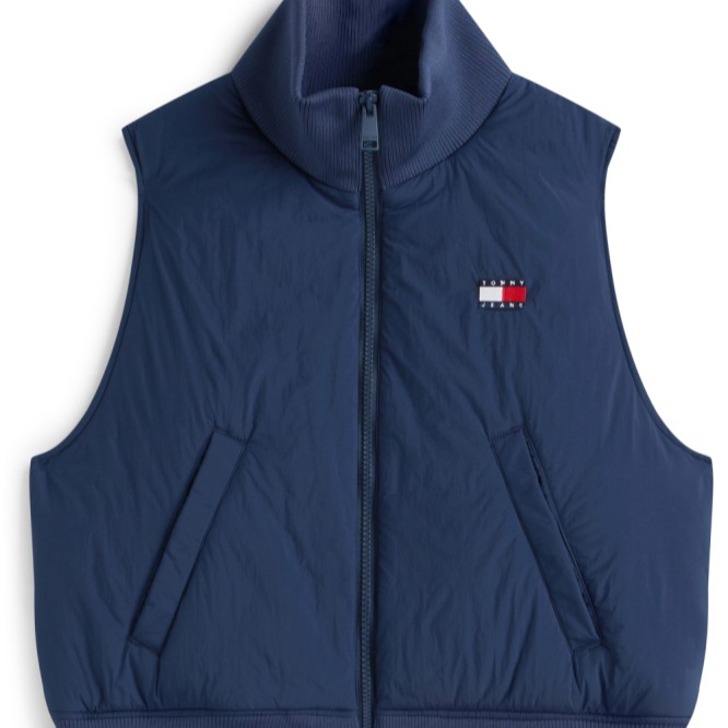 Μπουφάν αμάνικο high neck flag vest Blue Tommy jeans