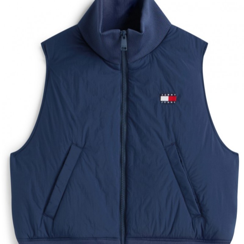 Μπουφάν αμάνικο high neck flag vest Blue Tommy jeans