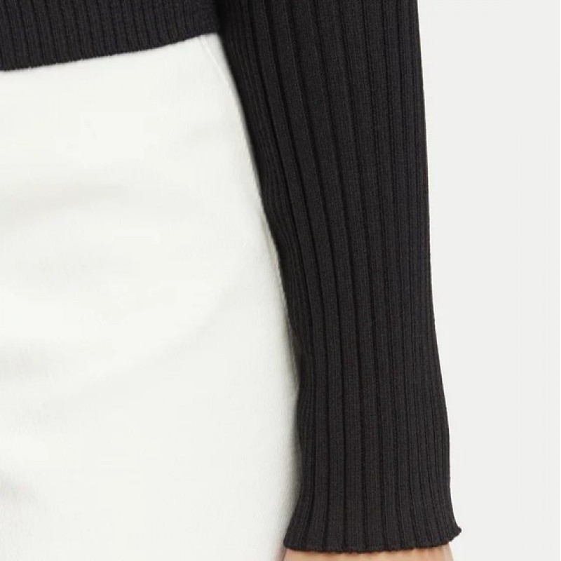 Μπλούζα με μακρύ μανίκι TJW Square neck sweater Black Tommy jeans