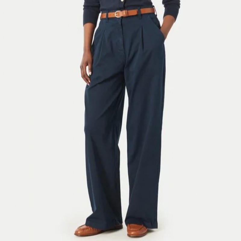Παντελόνι wide leg twill Blue Tommy jeans