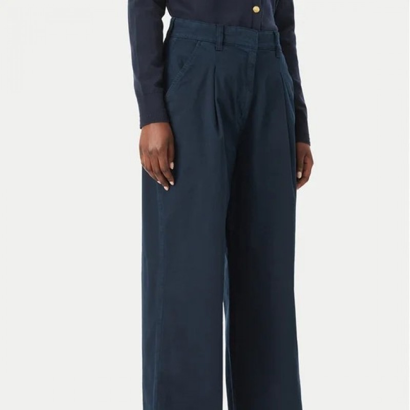 Παντελόνι wide leg twill Blue Tommy jeans