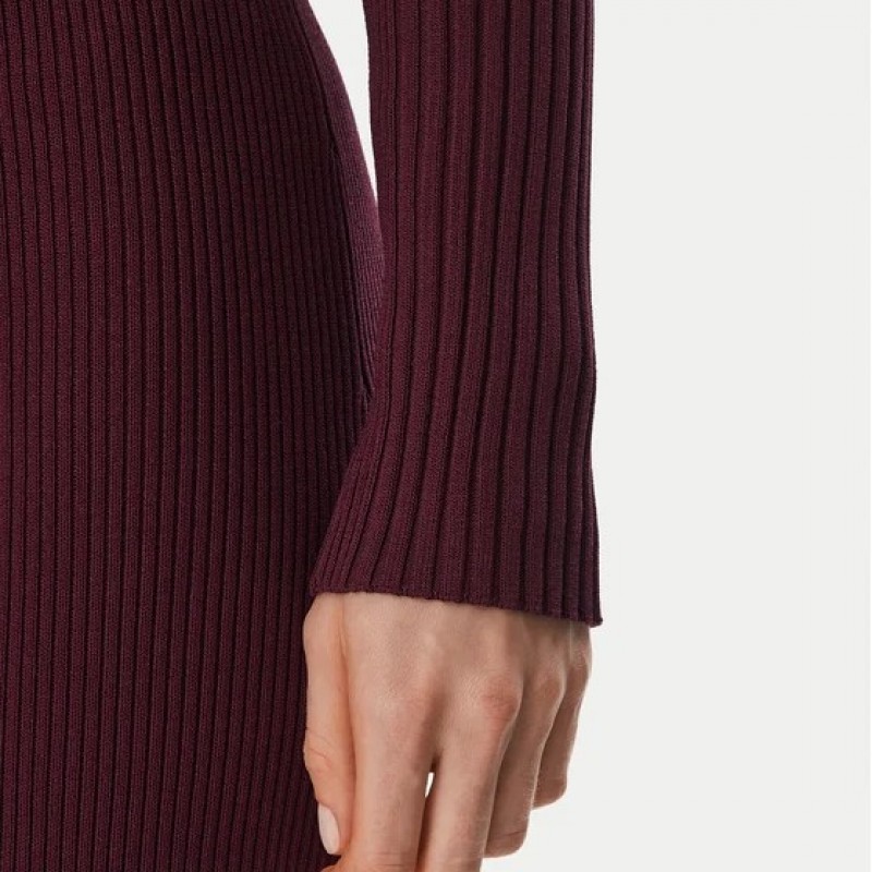 Φόρεμα μίντι bodycon sweater Bordeaux Tommy jeans