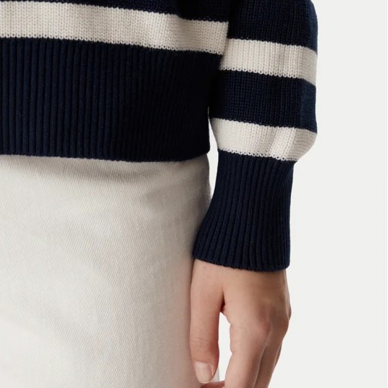 Μπλούζα πλεκτή TJW STRIPE QUARTER ZIP Blue Tommy jeans