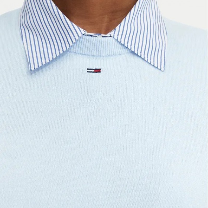 Μπλούζα πλεκτή TJW ESSENTIAL CREW Ciel Tommy jeans
