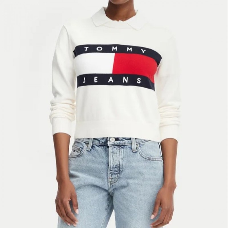 Μπλούζα πλεκτή TJW Crew neck knitted White Tommy Jeans