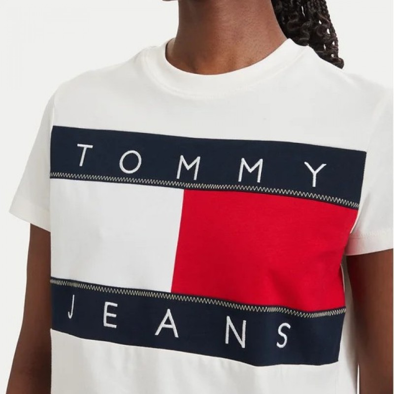 Μπλούζα με κοντό μανίκι TJW flag ss White Tommy jeans
