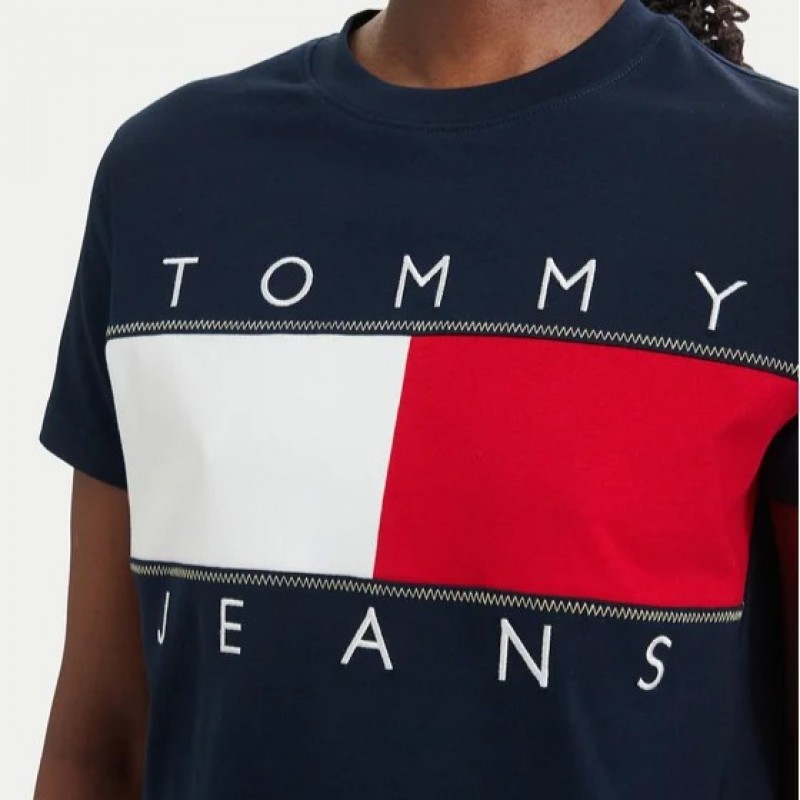 Μπλούζα με κοντό μανίκι TJW flag ss Blue Tommy jeans