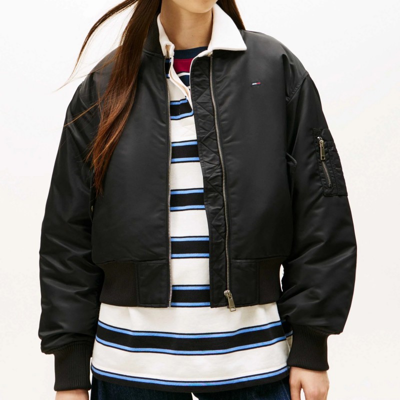 Μπουφάν bomber essential Black Tommy jeans