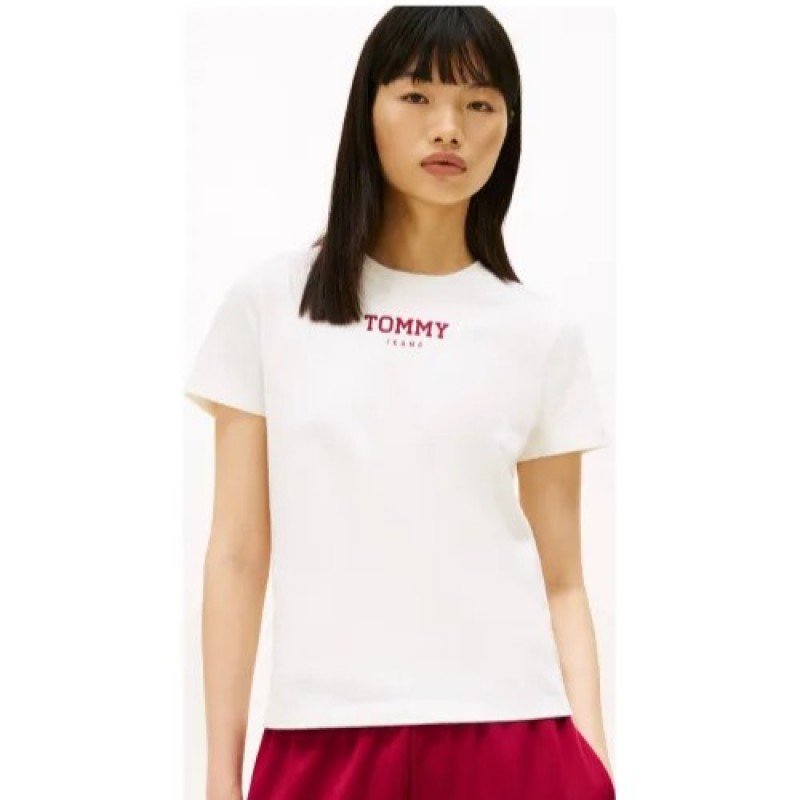 Μπλούζα με κοντό μανίκι TJW essential logo 2 White Tommy jeans