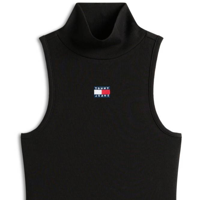 Μπλούζα αμάνικη slim badge rib tank Black Tommy jeans
